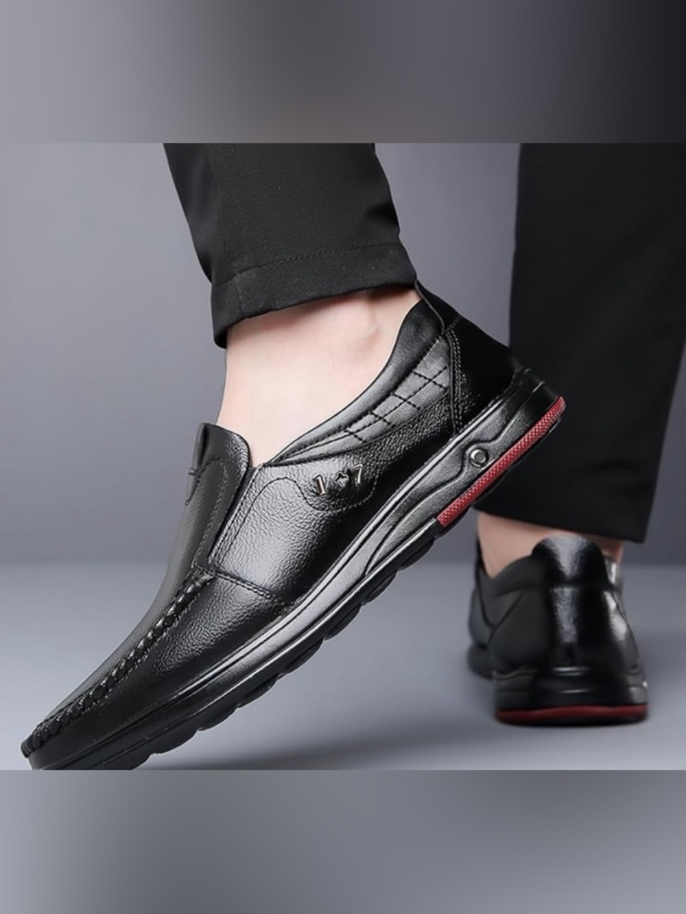 Men’s Black Fashion Loafers – Size 9 (11 Inches) – Brand New Slip‑On Dress Shoes